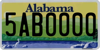 AL license plate 5AB0000