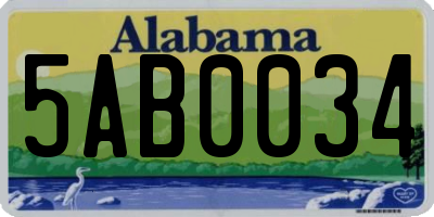 AL license plate 5AB0034