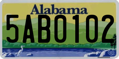 AL license plate 5AB0102