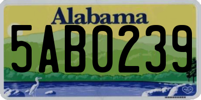 AL license plate 5AB0239