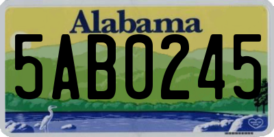 AL license plate 5AB0245