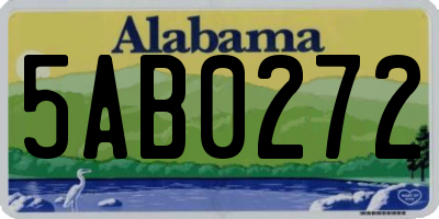 AL license plate 5AB0272