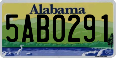 AL license plate 5AB0291