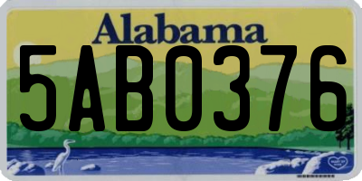 AL license plate 5AB0376