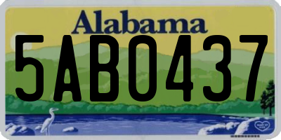 AL license plate 5AB0437