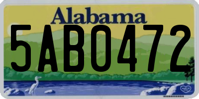 AL license plate 5AB0472