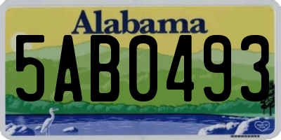 AL license plate 5AB0493