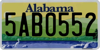 AL license plate 5AB0552