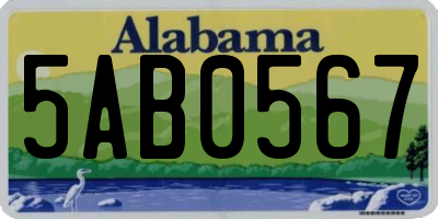 AL license plate 5AB0567