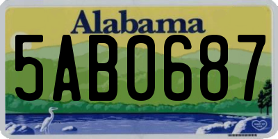 AL license plate 5AB0687