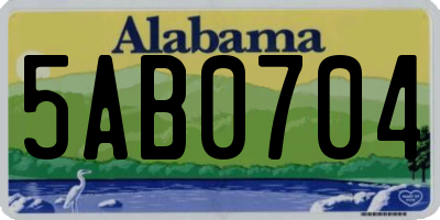 AL license plate 5AB0704