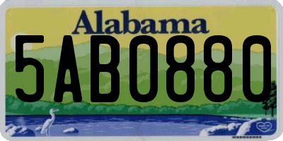 AL license plate 5AB0880