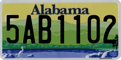 AL license plate 5AB1102