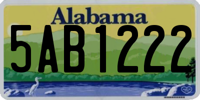 AL license plate 5AB1222