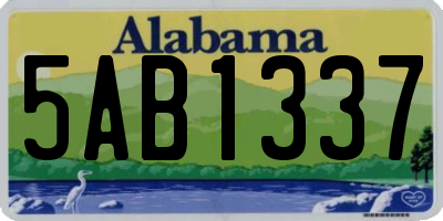 AL license plate 5AB1337