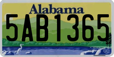 AL license plate 5AB1365