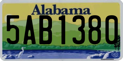 AL license plate 5AB1380