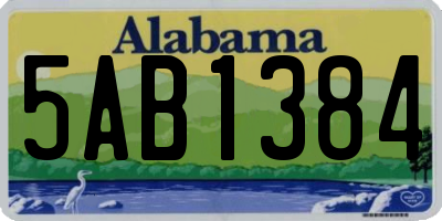 AL license plate 5AB1384