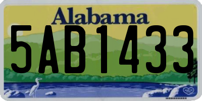 AL license plate 5AB1433