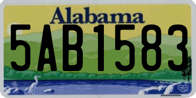 AL license plate 5AB1583