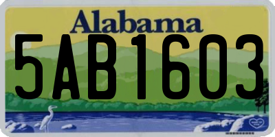 AL license plate 5AB1603