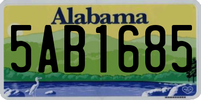 AL license plate 5AB1685
