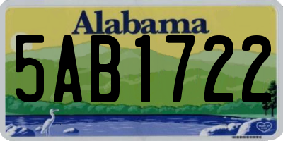 AL license plate 5AB1722