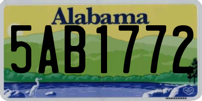 AL license plate 5AB1772