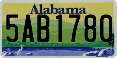 AL license plate 5AB1780