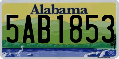 AL license plate 5AB1853