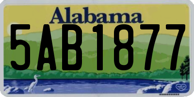 AL license plate 5AB1877