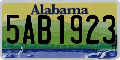AL license plate 5AB1923