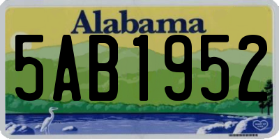 AL license plate 5AB1952