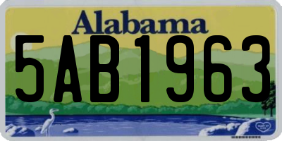 AL license plate 5AB1963