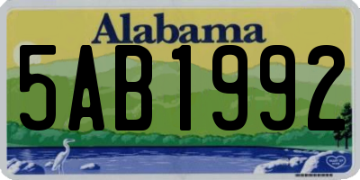 AL license plate 5AB1992
