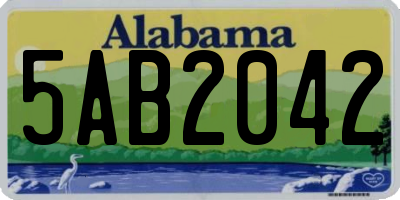 AL license plate 5AB2042