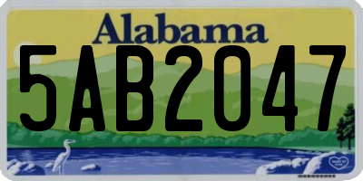 AL license plate 5AB2047
