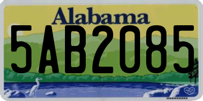 AL license plate 5AB2085