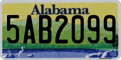 AL license plate 5AB2099