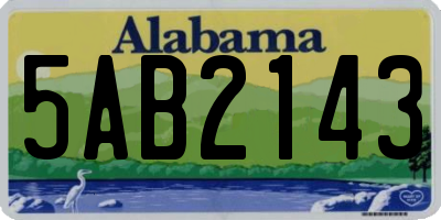 AL license plate 5AB2143