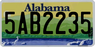AL license plate 5AB2235