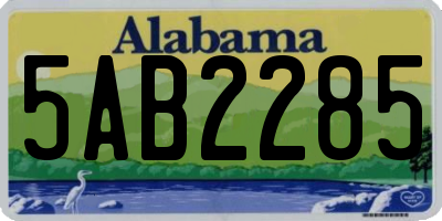 AL license plate 5AB2285