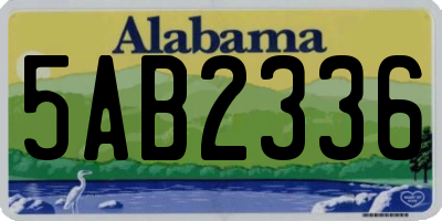 AL license plate 5AB2336