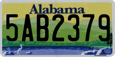 AL license plate 5AB2379