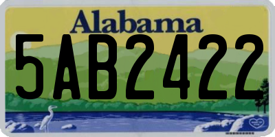 AL license plate 5AB2422