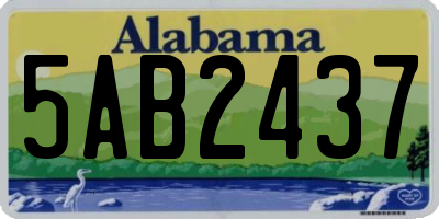 AL license plate 5AB2437