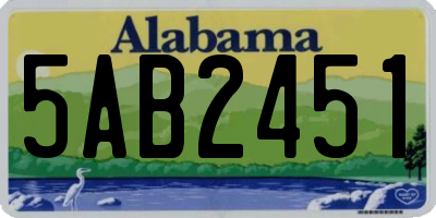 AL license plate 5AB2451