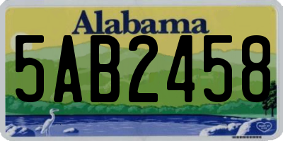 AL license plate 5AB2458