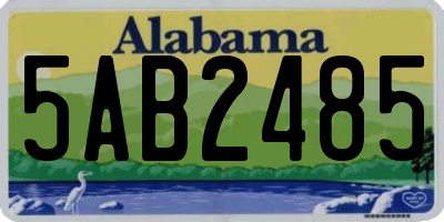 AL license plate 5AB2485