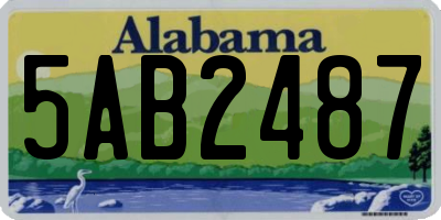 AL license plate 5AB2487